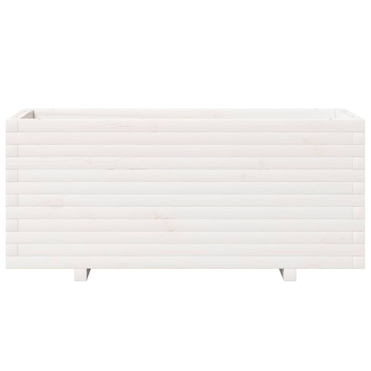 vidaXL Ζαρντινιέρα Κήπου Λευκή 110x40x49,5 εκ. από Μασίφ Ξύλο Πεύκου