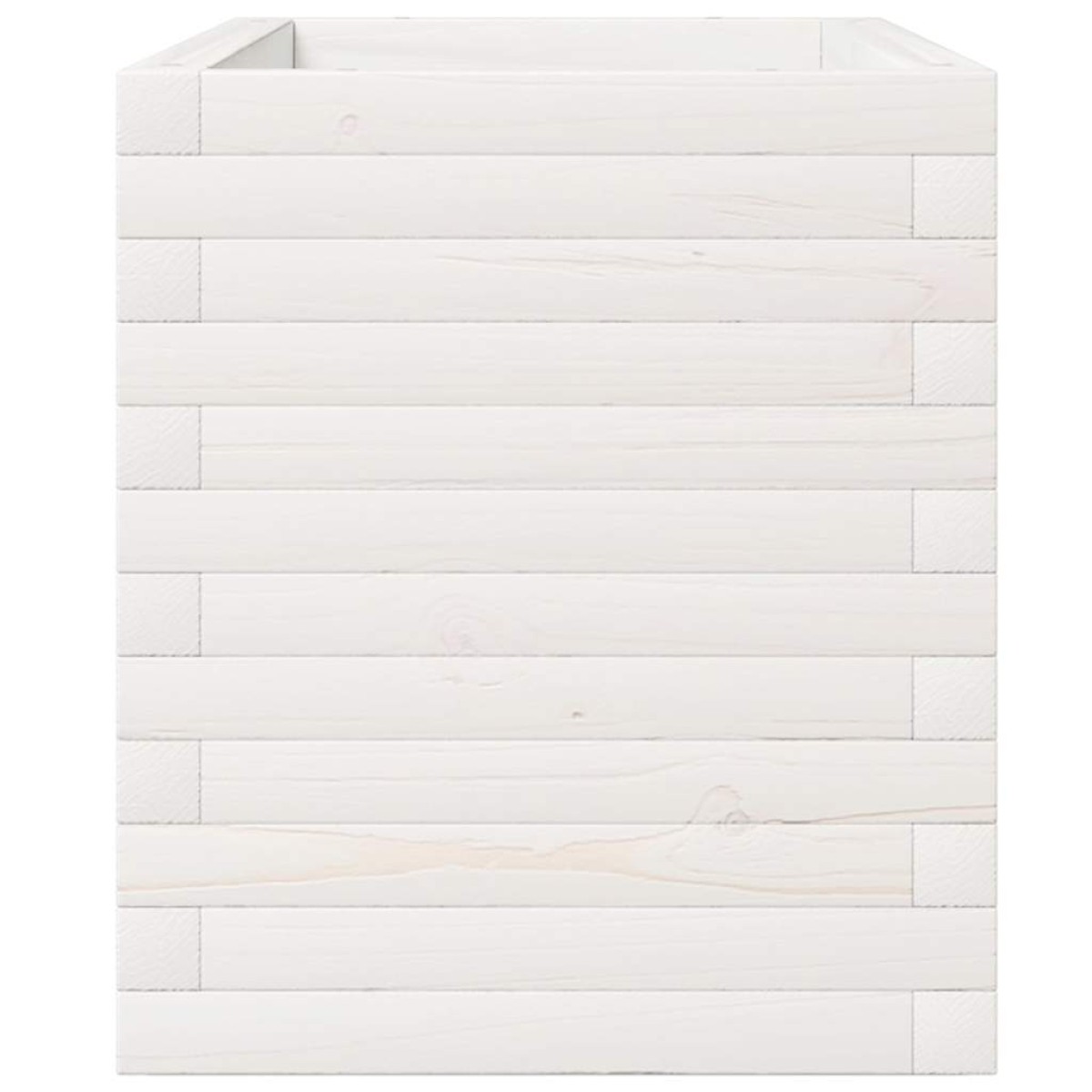 vidaXL Ζαρντινιέρα Κήπου Λευκή 110x40x49,5 εκ. από Μασίφ Ξύλο Πεύκου