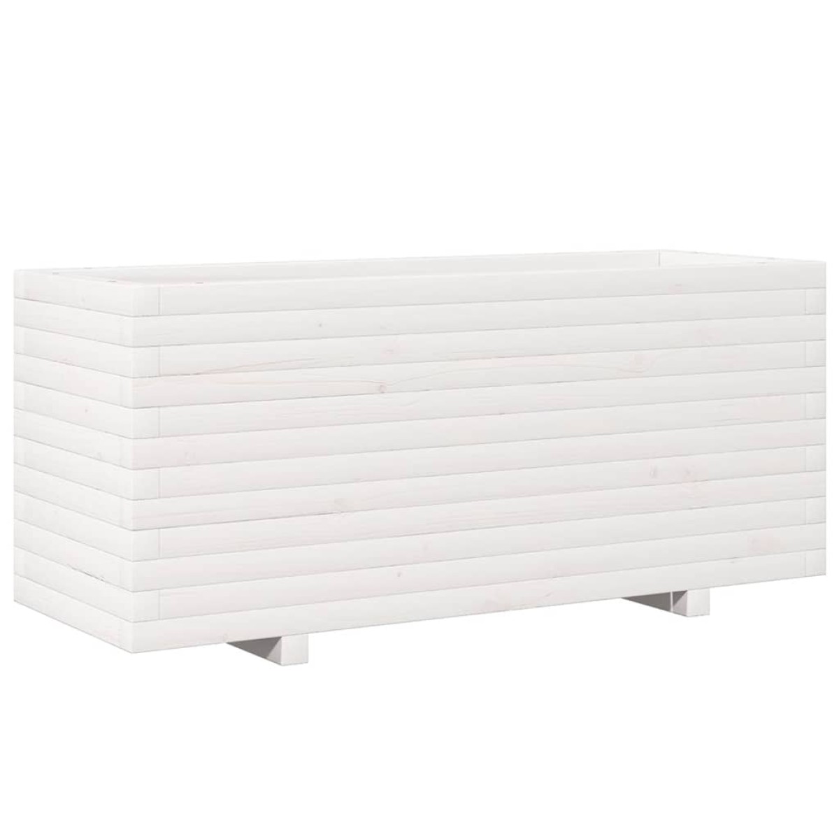 vidaXL Ζαρντινιέρα Κήπου Λευκή 110x40x49,5 εκ. από Μασίφ Ξύλο Πεύκου