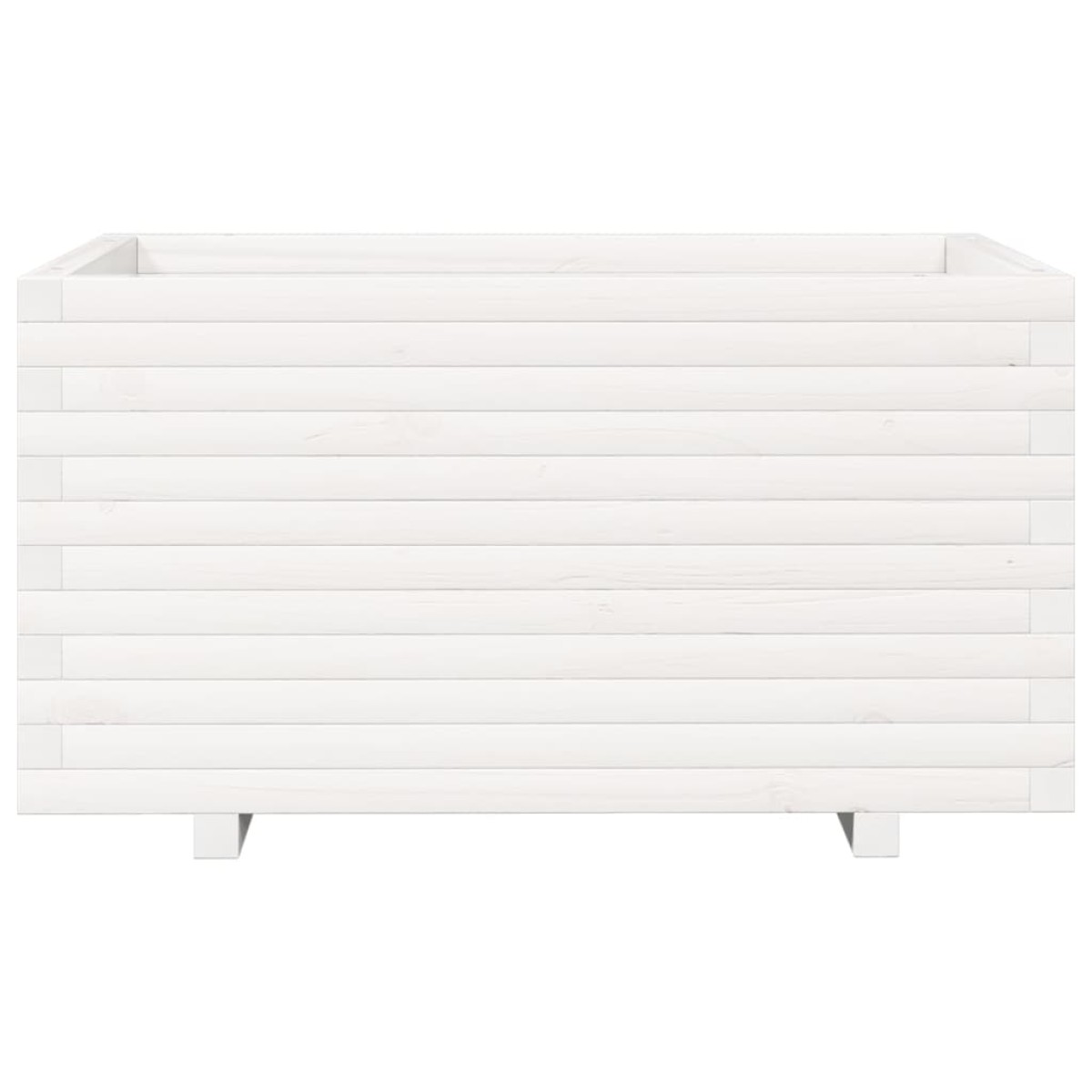 vidaXL Ζαρντινιέρα Κήπου Λευκή 90x60x49,5 εκ. από Μασίφ Ξύλο Πεύκου