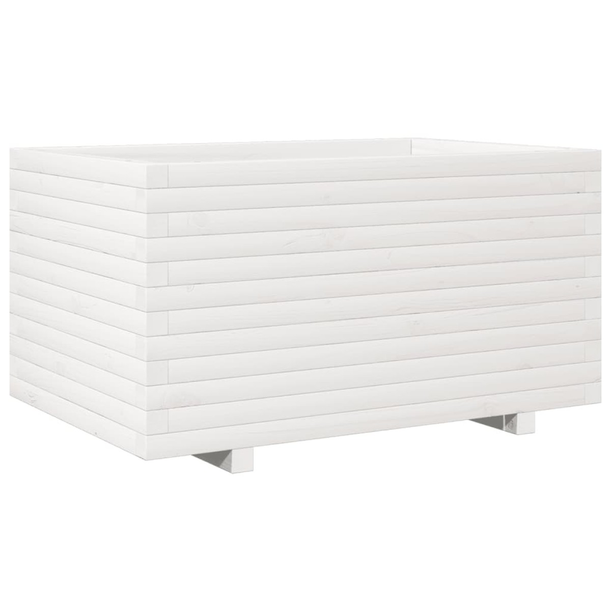 vidaXL Ζαρντινιέρα Κήπου Λευκή 90x60x49,5 εκ. από Μασίφ Ξύλο Πεύκου