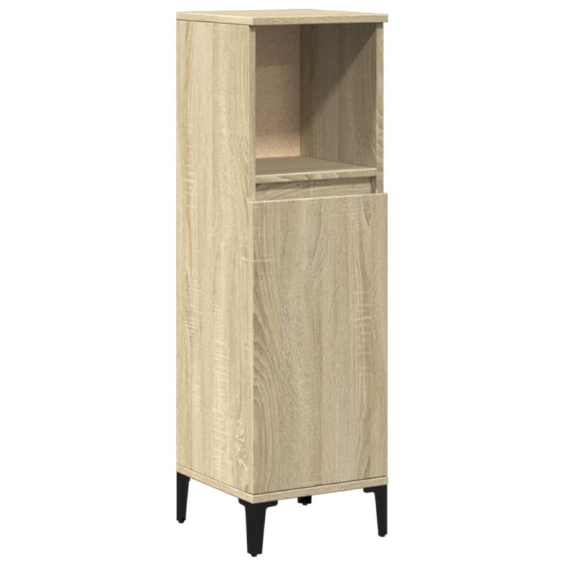 vidaXL Ντουλάπι Μπάνιου Sonoma Δρυς 30x30x100 εκ. Επεξεργασμένο Ξύλο