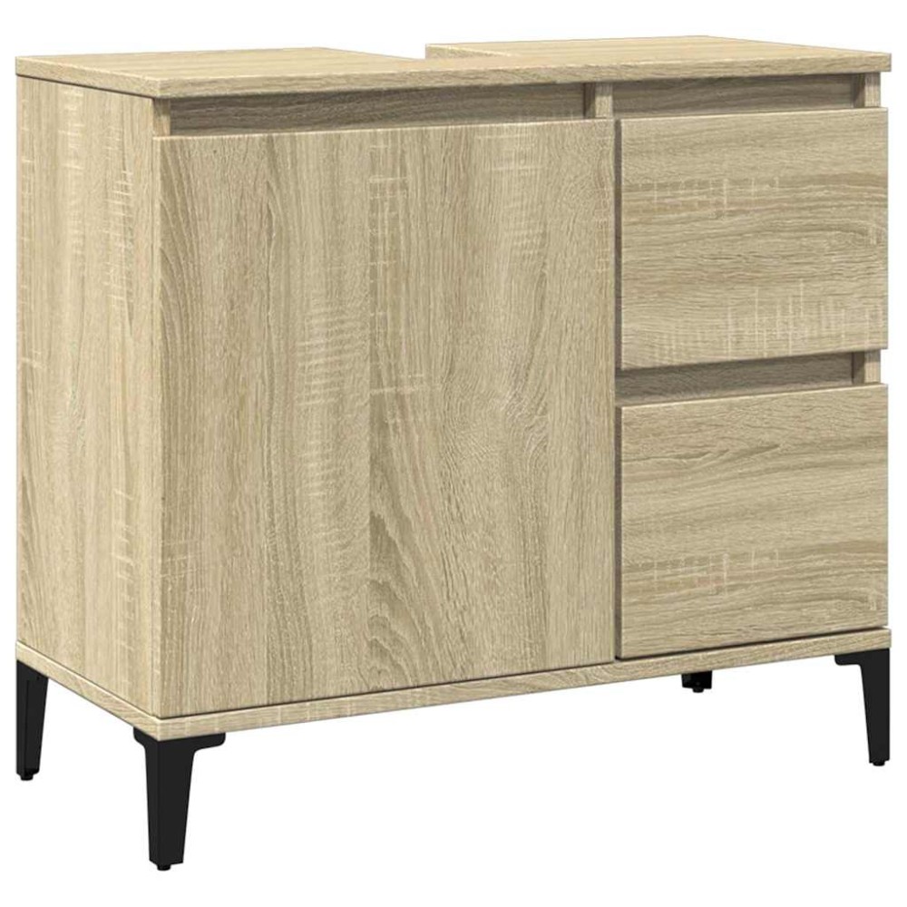 vidaXL Ντουλάπι Μπάνιου Sonoma Δρυς 65x33x60 εκ. Επεξεργασμένο Ξύλο