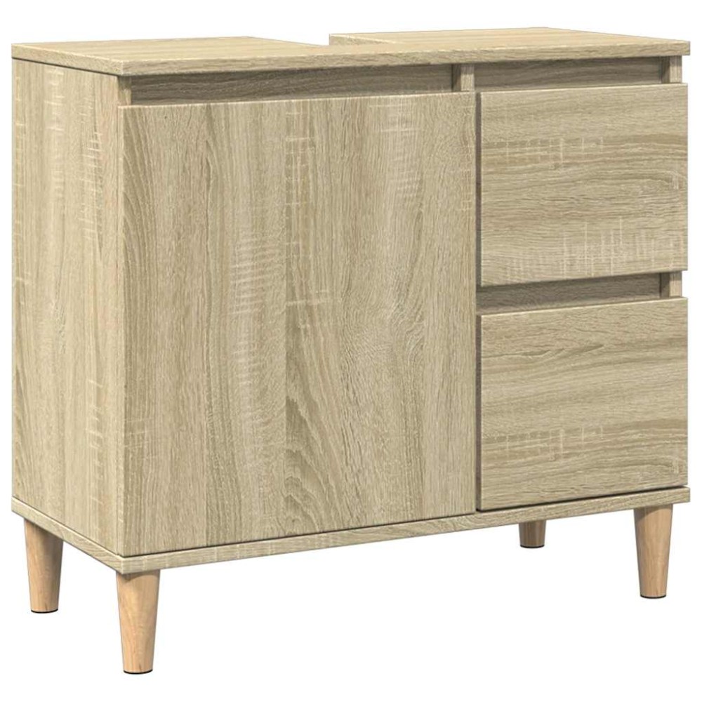 vidaXL Ντουλάπι Μπάνιου Sonoma Δρυς 65x33x60 εκ. Επεξεργασμένο Ξύλο