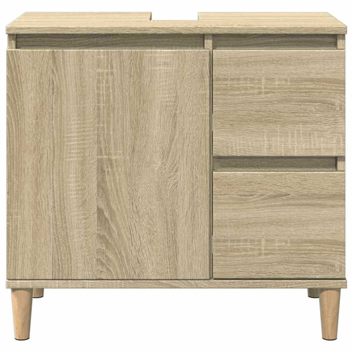 vidaXL Ντουλάπι Μπάνιου Sonoma Δρυς 65x33x60 εκ. Επεξεργασμένο Ξύλο