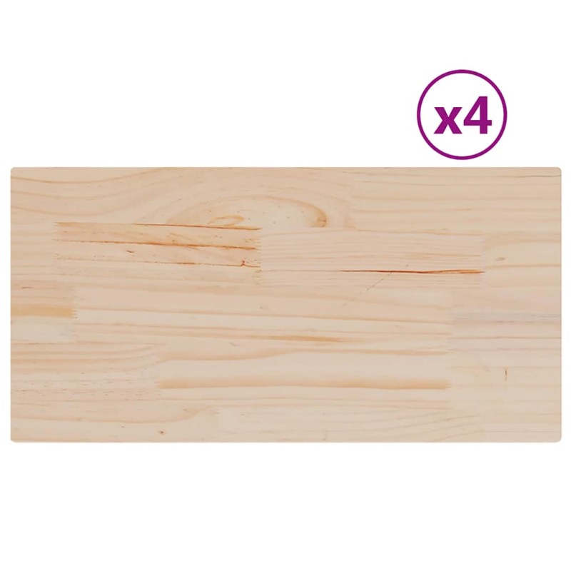 vidaXL Επιφάνειες Τραπεζιού Ορθογώνιες 4 τεμ. 90x45x1,7 εκ Μασίφ Πεύκο