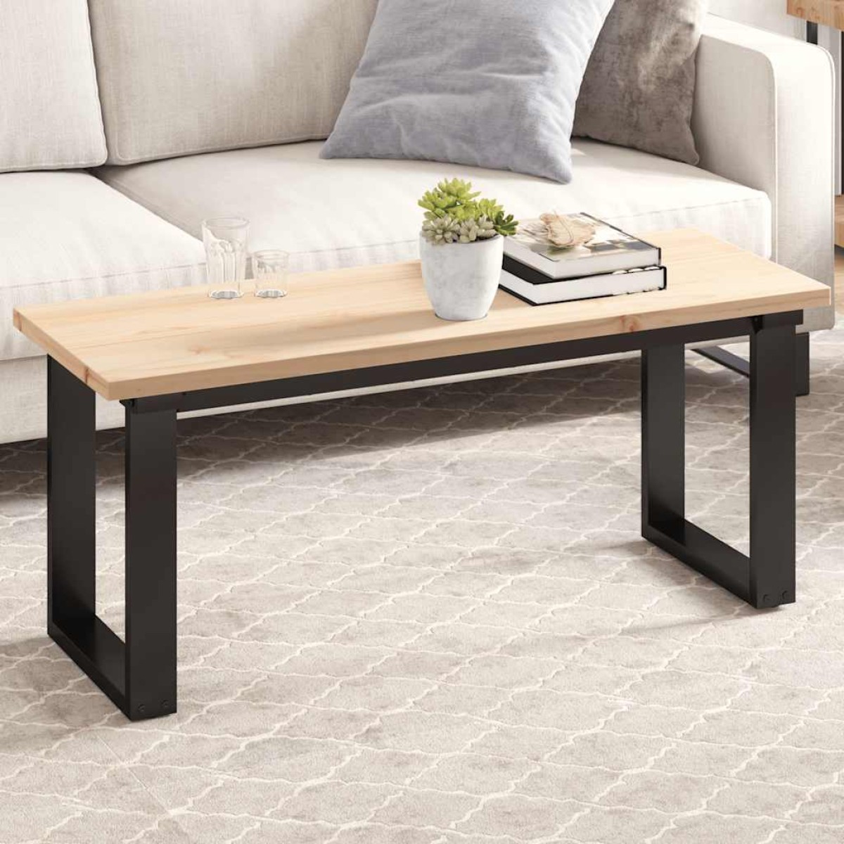 vidaXL Επιφάνεια Τραπεζιού Ορθογώνια 110x40x2,5 εκ. Μασίφ Ξύλο Πεύκο