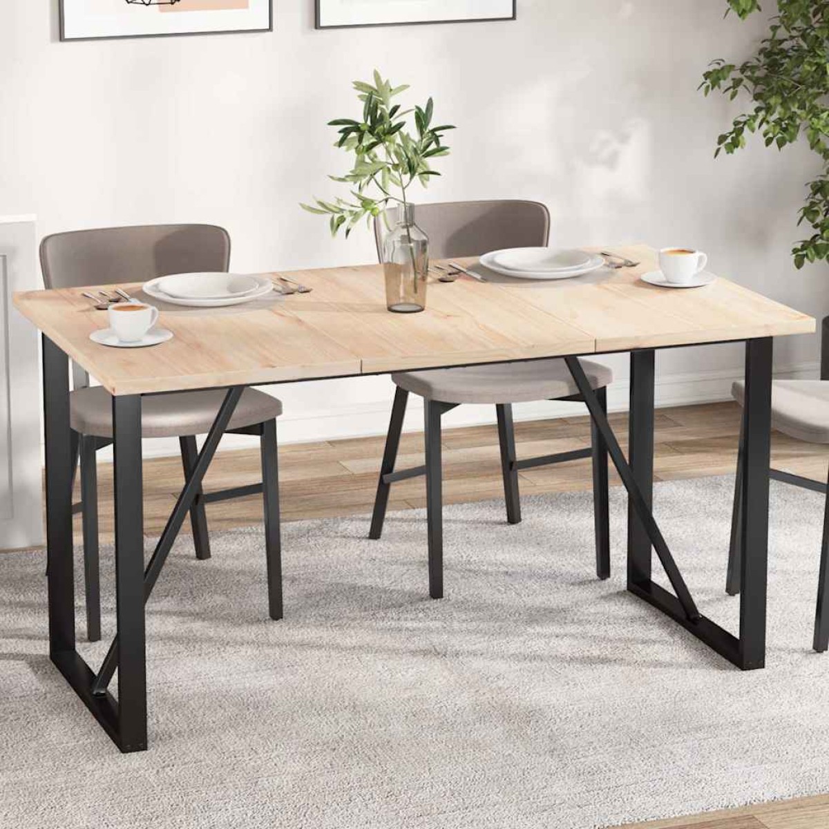 vidaXL Επιφάνειες Τραπεζιού Ορθογώνιες 3 τεμ. 80x47x2,5 εκ Μασίφ Πεύκο