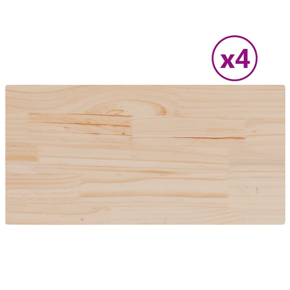 vidaXL Επιφάνειες Τραπεζιού Ορθογώνιες 4 τεμ. 90x45x2,5 εκ Μασίφ Πεύκο