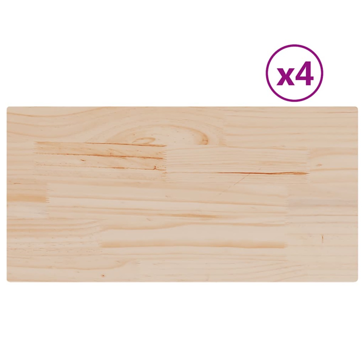vidaXL Επιφάνειες Τραπεζιού Ορθογώνιες 4 τεμ. 90x45x2,5 εκ Μασίφ Πεύκο
