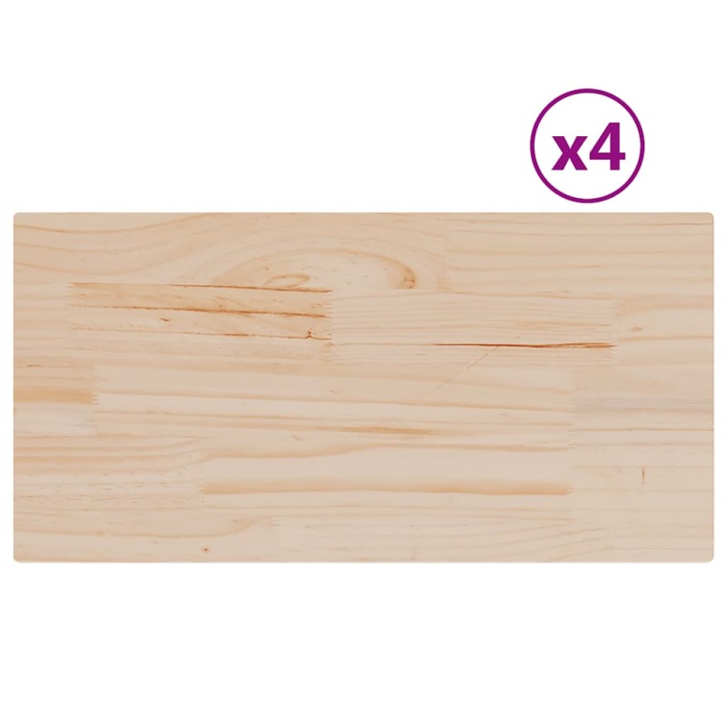 vidaXL Επιφάνειες Τραπεζιού Ορθογώνιες 4 τεμ. 90x45x2,5 εκ Μασίφ Πεύκο