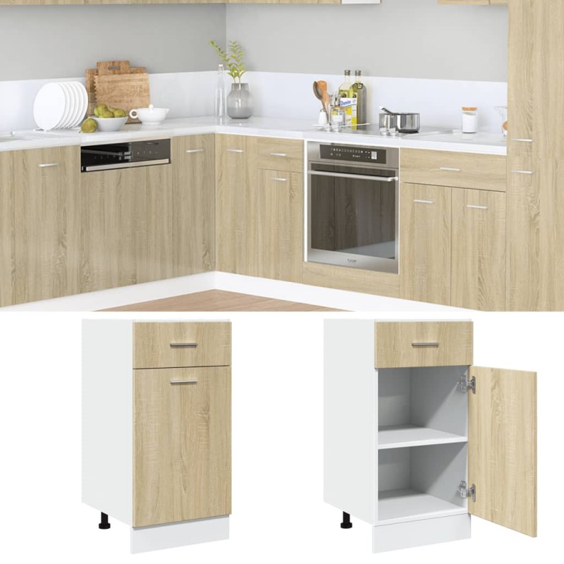 vidaXL Ντουλάπι με Συρτάρια "Lyon" Sonoma Δρυς 40x46x81,5 εκ. από Τεχνητό Ξύλο