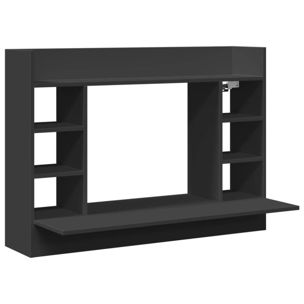 vidaXL Γραφείο Τοίχου Μαύρο 105x48x75 εκ. από Επεξεργασμένο Ξύλο