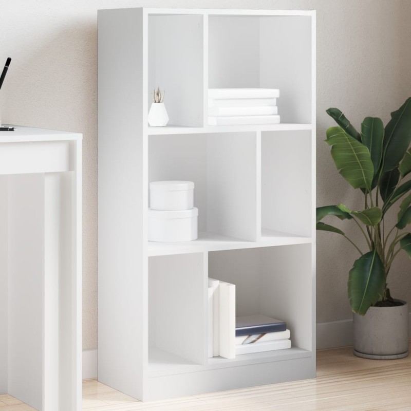 vidaXL Βιβλιοθήκη Λευκή 57x28,5x107,5 εκ. από Επεξεργασμένο Ξύλο