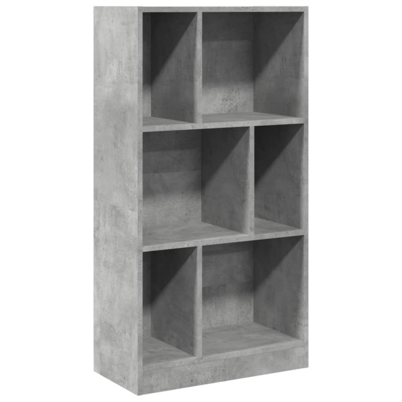 vidaXL Βιβλιοθήκη Γκρι Σκυροδέματος 57x28,5x107,5 εκ. Επεξεργ. Ξύλο