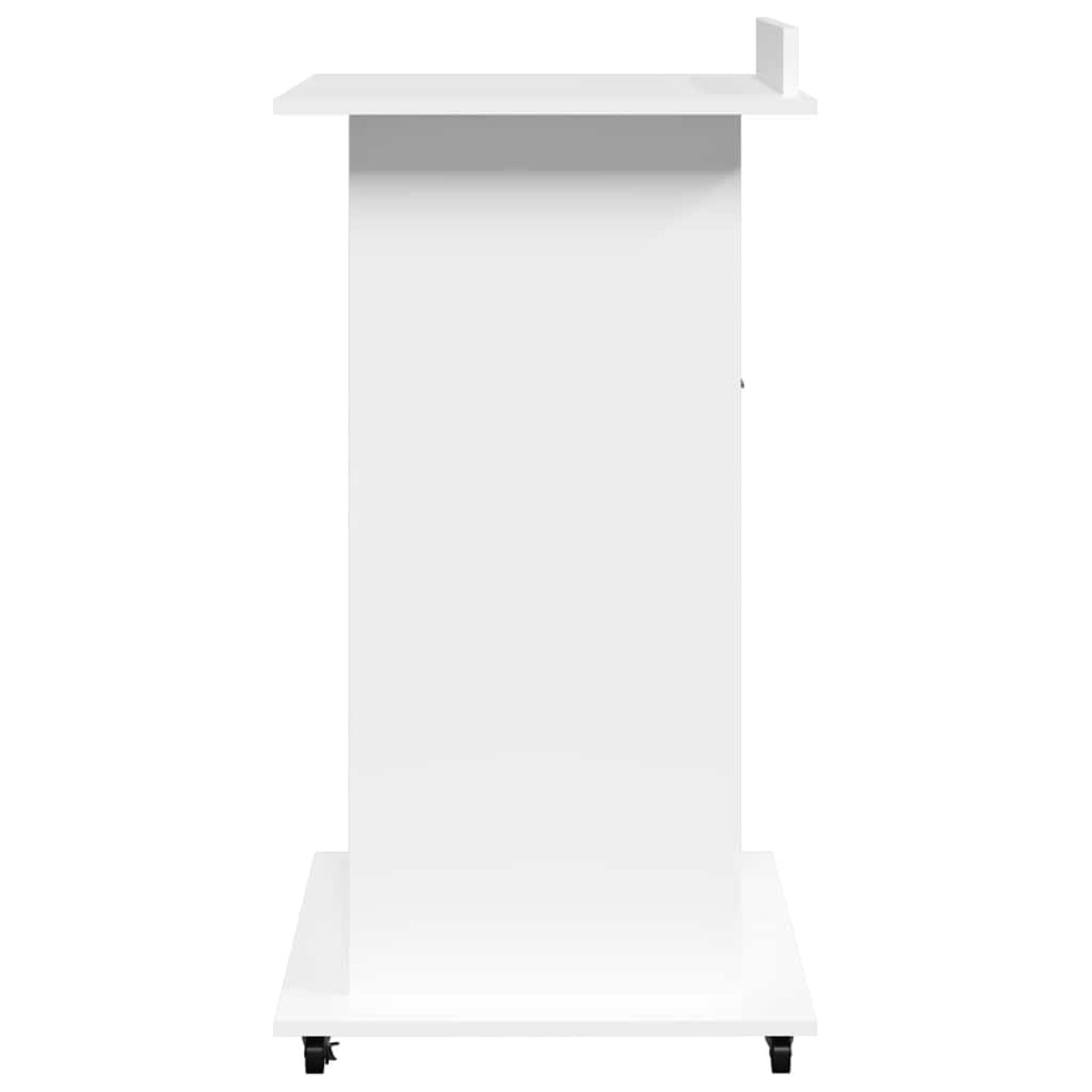 vidaXL Αναλόγιο με Ροδάκια & Συρτάρι Λευκό 55x55x107 εκ. Επεξ. Ξύλο