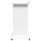 vidaXL Αναλόγιο με Ροδάκια & Συρτάρι Λευκό 55x55x107 εκ. Επεξ. Ξύλο