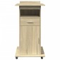 vidaXL Αναλόγιο με Ροδάκια & Συρτάρι Sonoma Δρυς 55x55x107εκ Επεξ Ξύλο