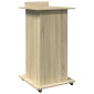 vidaXL Αναλόγιο με Ροδάκια & Συρτάρι Sonoma Δρυς 55x55x107εκ Επεξ Ξύλο