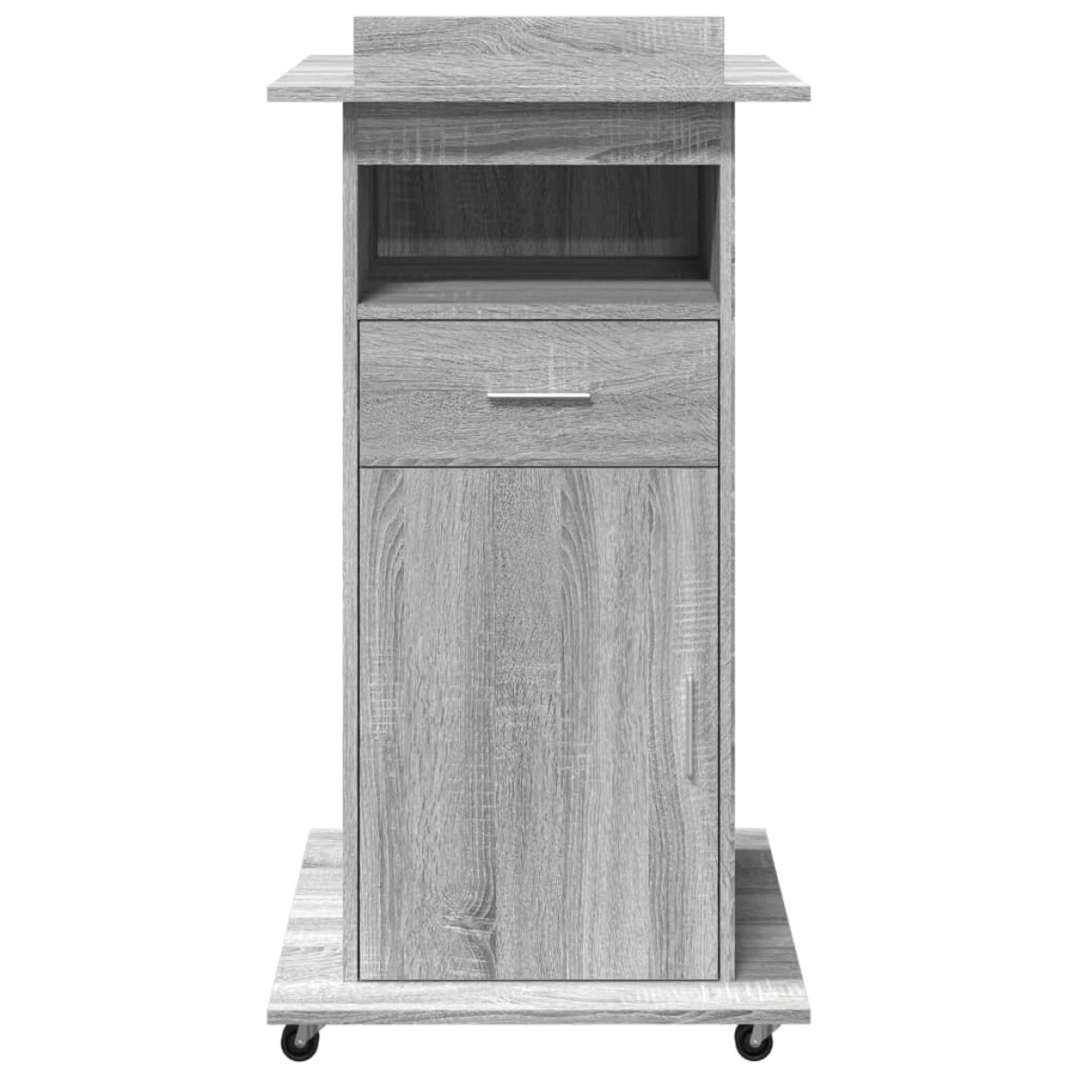 vidaXL Αναλόγιο με Ροδάκια & Συρτάρι Γκρι Sonoma 55x55x107εκ Επεξ Ξύλο