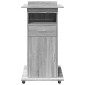 vidaXL Αναλόγιο με Ροδάκια & Συρτάρι Γκρι Sonoma 55x55x107εκ Επεξ Ξύλο