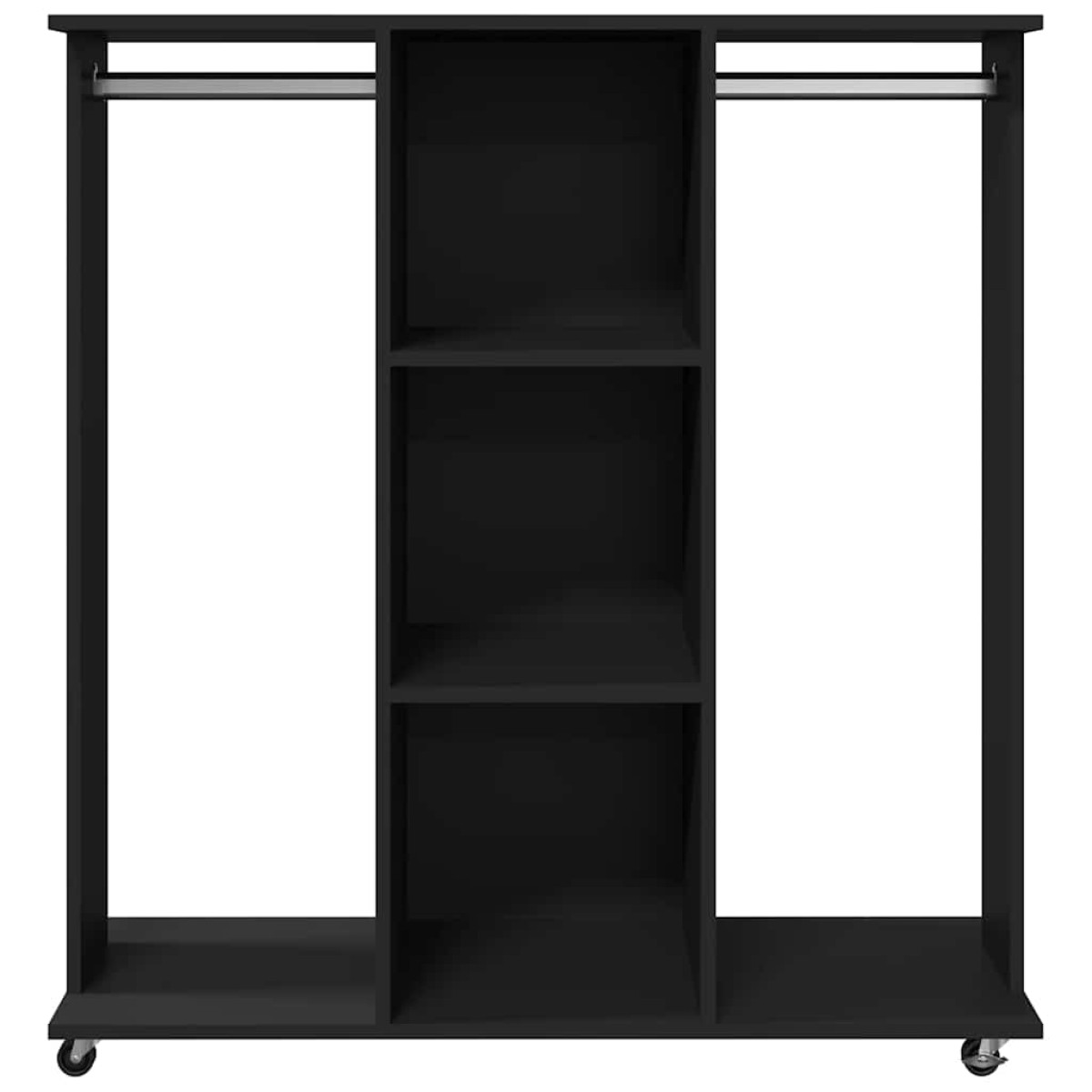 vidaXL Ντουλάπα με Ροδάκια Μαύρο 102x38x110 εκ. από Επεξεργασμένο Ξύλο