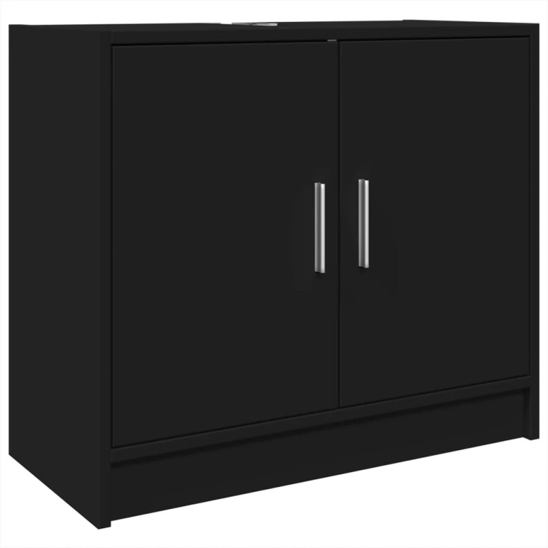 vidaXL Ντουλάπι Νιπτήρα Μαύρο 63x29x55 εκ. Επεξεργασμένο Ξύλο