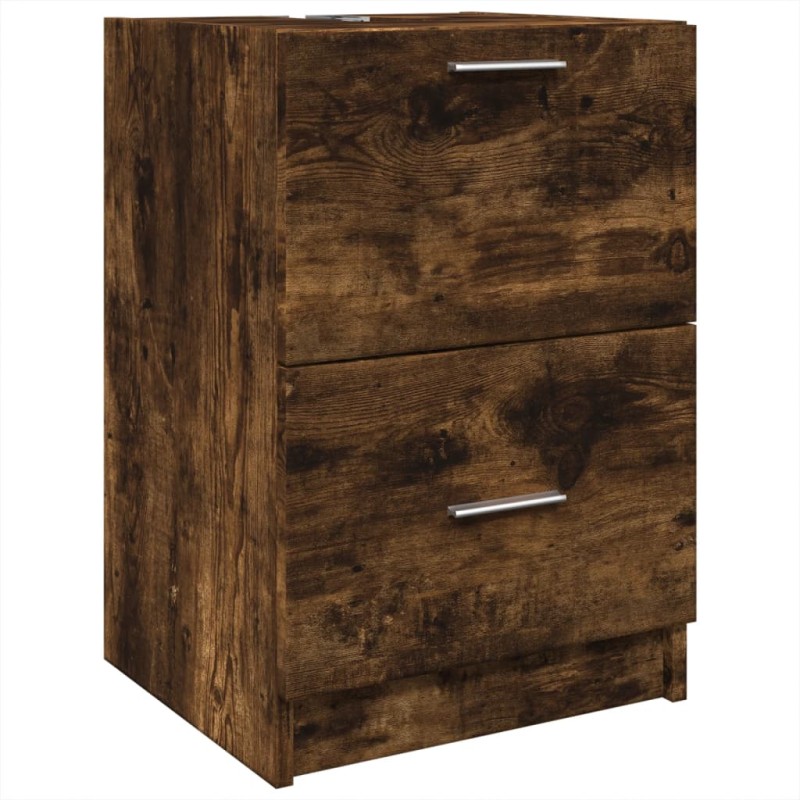 vidaXL Ντουλάπι Νιπτήρα Καπνιστή Δρυς 40x37x59 εκ. Επεξεργ. Ξύλο