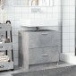 vidaXL Ντουλάπι Νιπτήρα Γκρι του Σκυροδέματος 59x37x59 εκ. Επεξ. Ξύλο