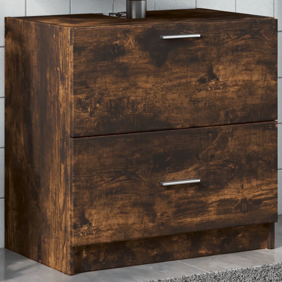 vidaXL Ντουλάπι Νιπτήρα Καπνιστή Δρυς 59x37x59 εκ. Επεξεργασμένο Ξύλο
