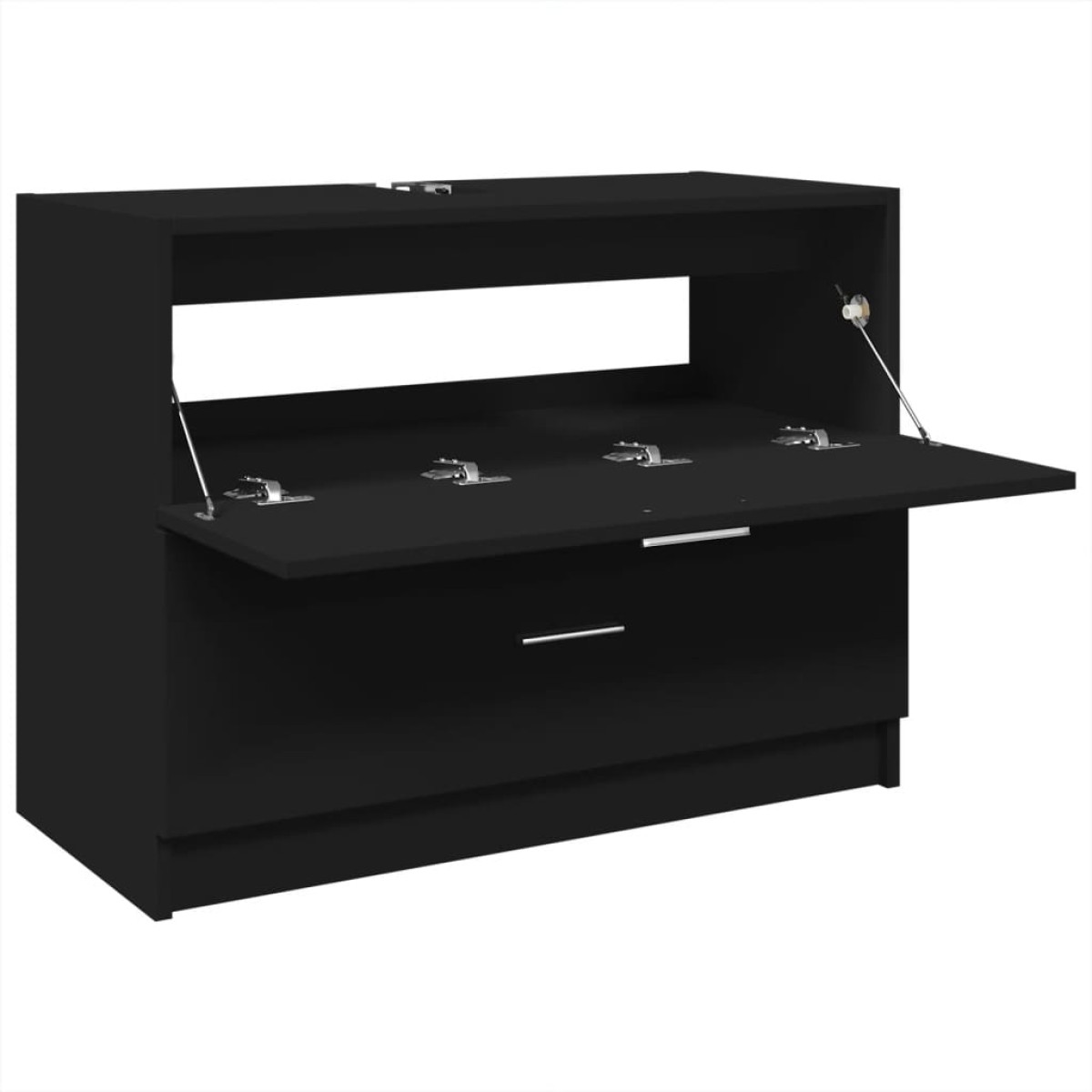 vidaXL Ντουλάπι Νιπτήρα Μαύρο 78x37x59 εκ. Επεξεργασμένο Ξύλο