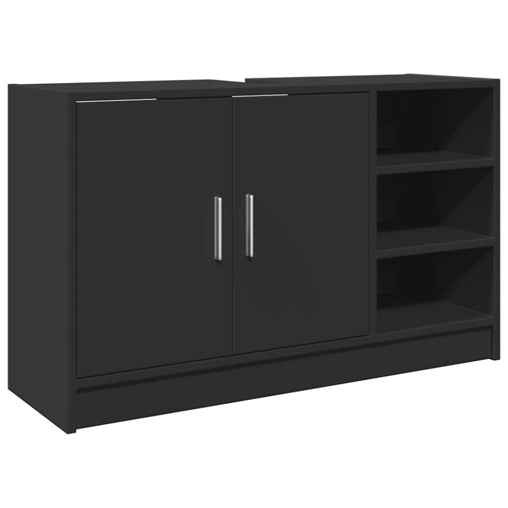 vidaXL Ντουλάπι Νιπτήρα Μαύρο 90x29x55 εκ. από Επεξεργασμένο Ξύλο