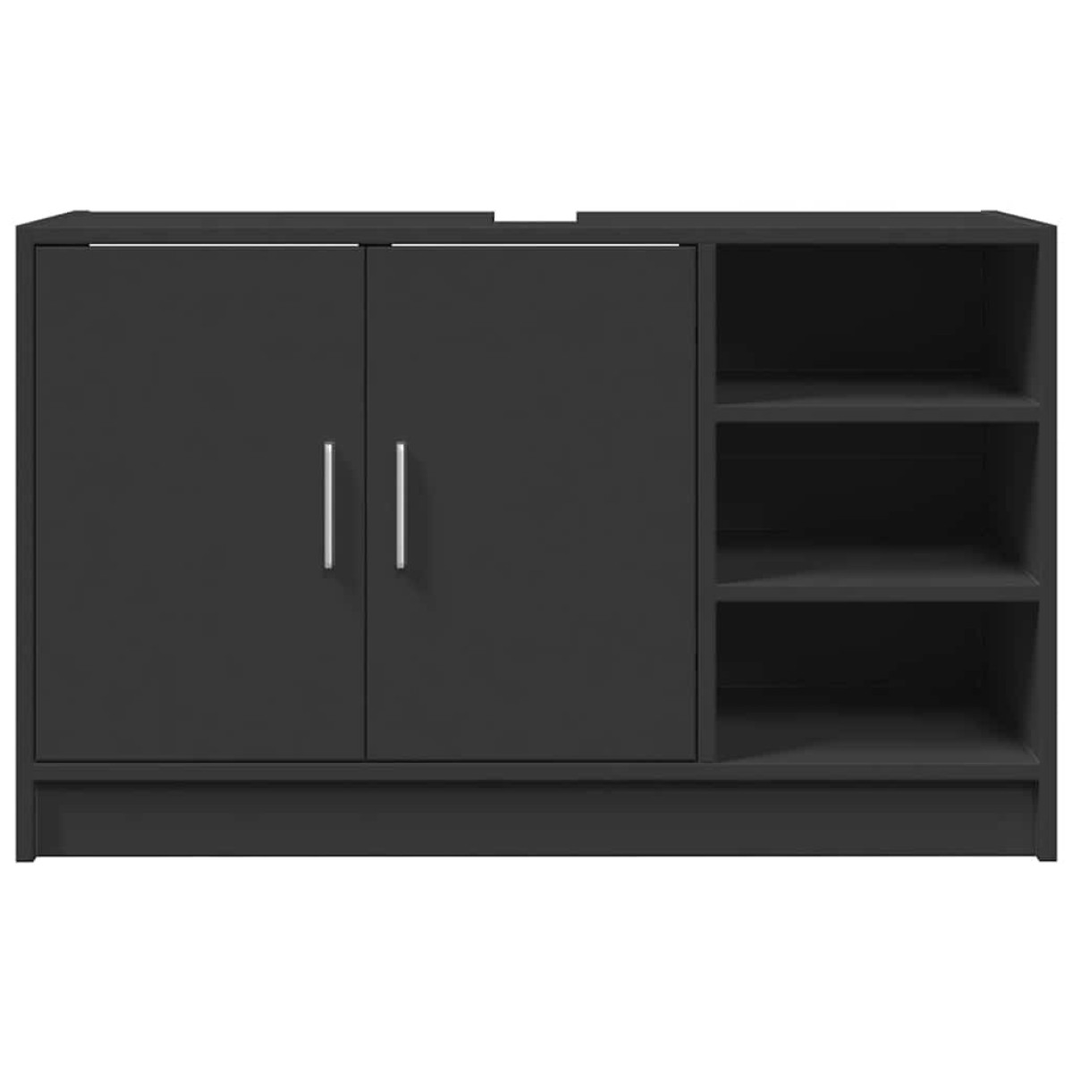 vidaXL Ντουλάπι Νιπτήρα Μαύρο 90x29x55 εκ. από Επεξεργασμένο Ξύλο