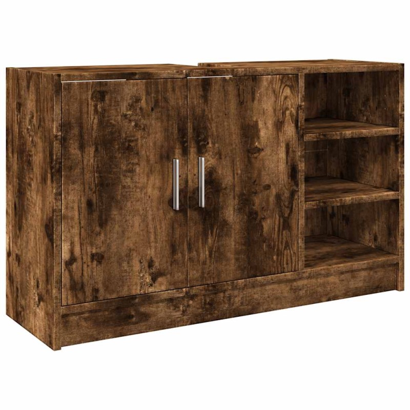 vidaXL Ντουλάπι Νιπτήρα Καπνιστή Δρυς 90x29x55 εκ. Επεξεργασμένο Ξύλο