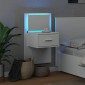 vidaXL Κομοδίνο Επιτοίχιο με Φώτα LED Λευκό
