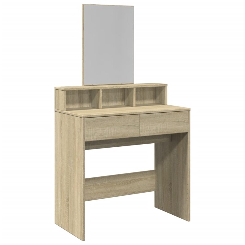 vidaXL Μπουντουάρ με Καθρέφτη Sonoma Δρυς 80x41x144,5 εκ.