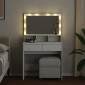 vidaXL Μπουντουάρ με LED Λευκό 80x41x144,5 εκ.