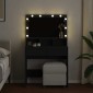 vidaXL Μπουντουάρ με LED Μαύρο 80x41x144,5 εκ.