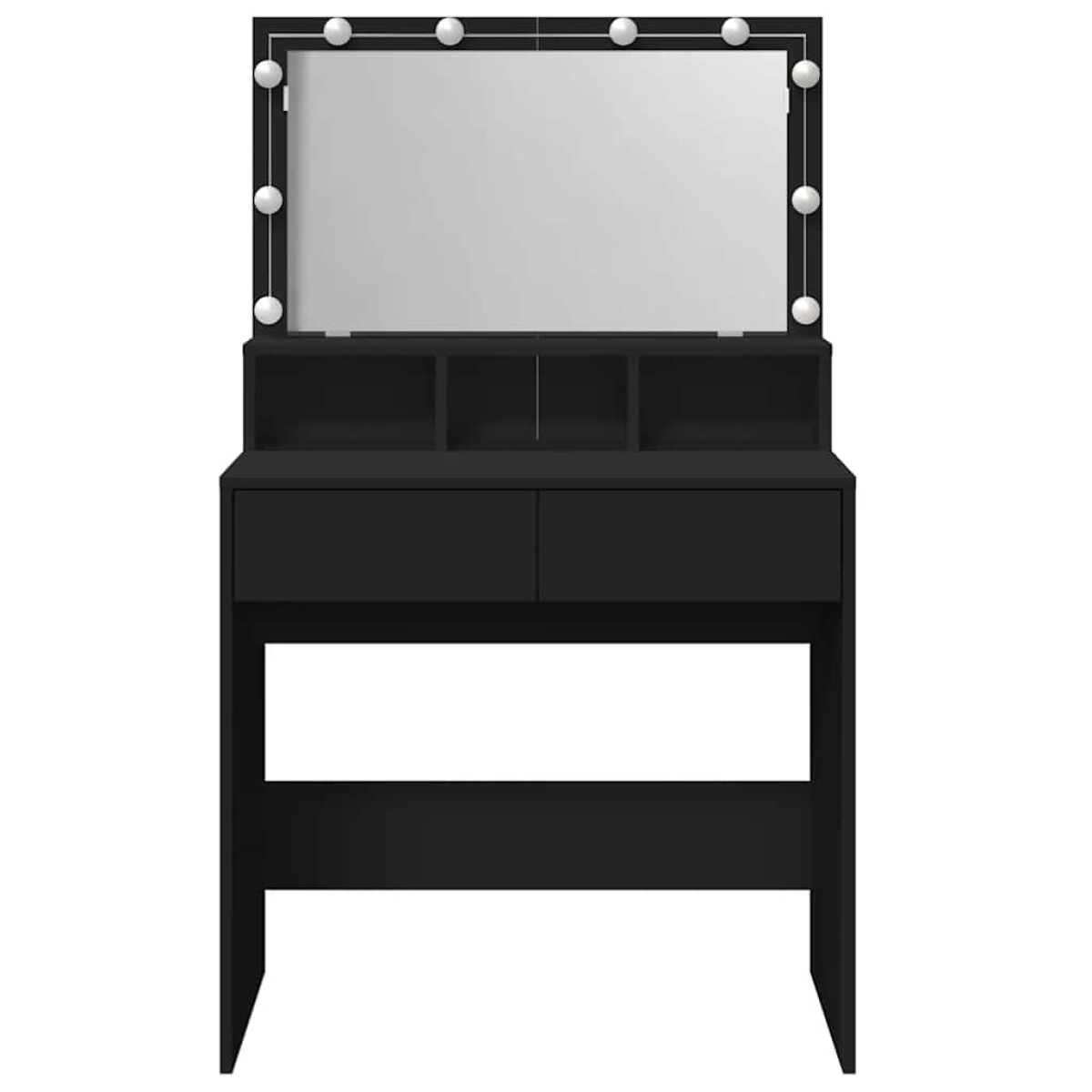 vidaXL Μπουντουάρ με LED Μαύρο 80x41x144,5 εκ.