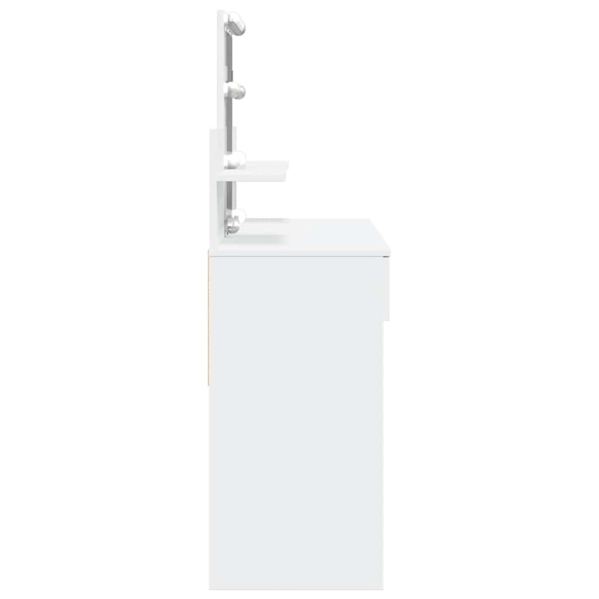 vidaXL Μπουντουάρ με LED Λευκό 100x40x130 εκ.