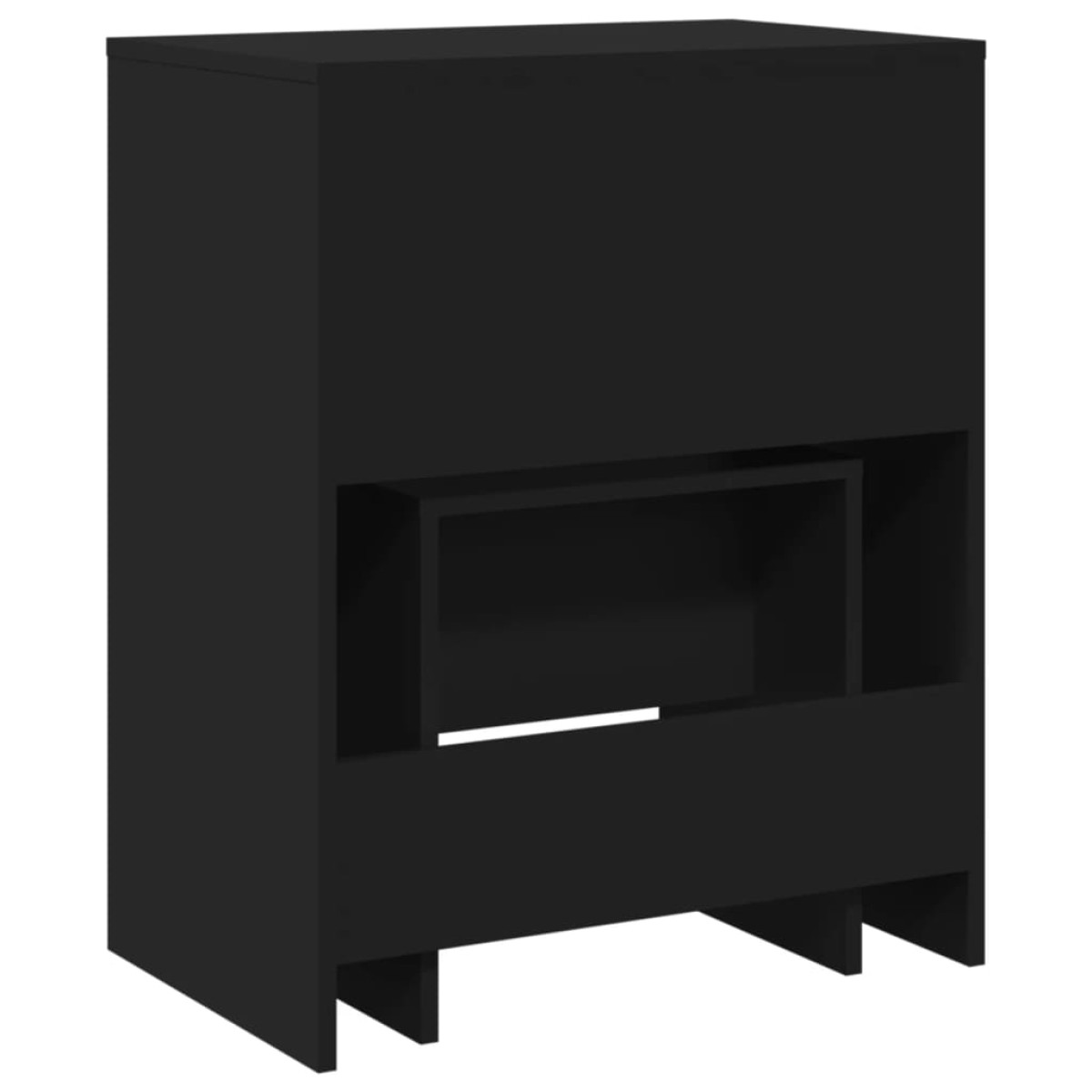 vidaXL Μπουντουάρ και Σκαμπό Μαύρο 60 x 40 x 113,5 εκ.