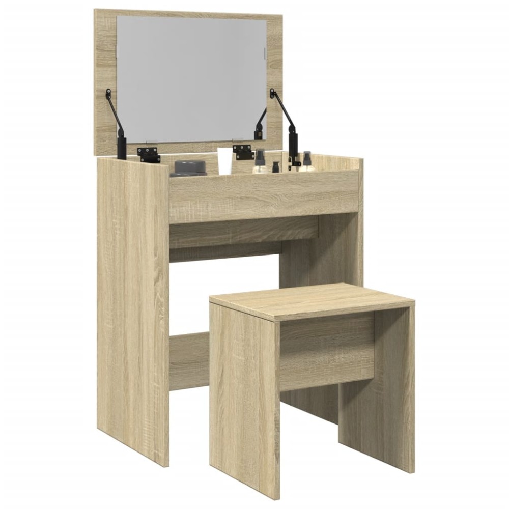 vidaXL Μπουντουάρ με Καθρέφτη Sonoma Δρυς 60x40x113,5 εκ.