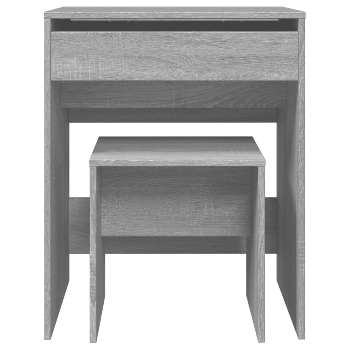 vidaXL Μπουντουάρ και Σκαμπό Γκρι Sonoma 60 x 40 x 113,5 εκ.