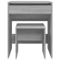 vidaXL Μπουντουάρ και Σκαμπό Γκρι Sonoma 60 x 40 x 113,5 εκ.