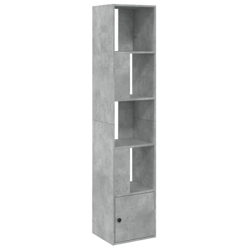 vidaXL Βιβλιοθήκη Γκρι Σκυροδέματος 40x36x189 εκ. Επεξεργ. Ξύλο