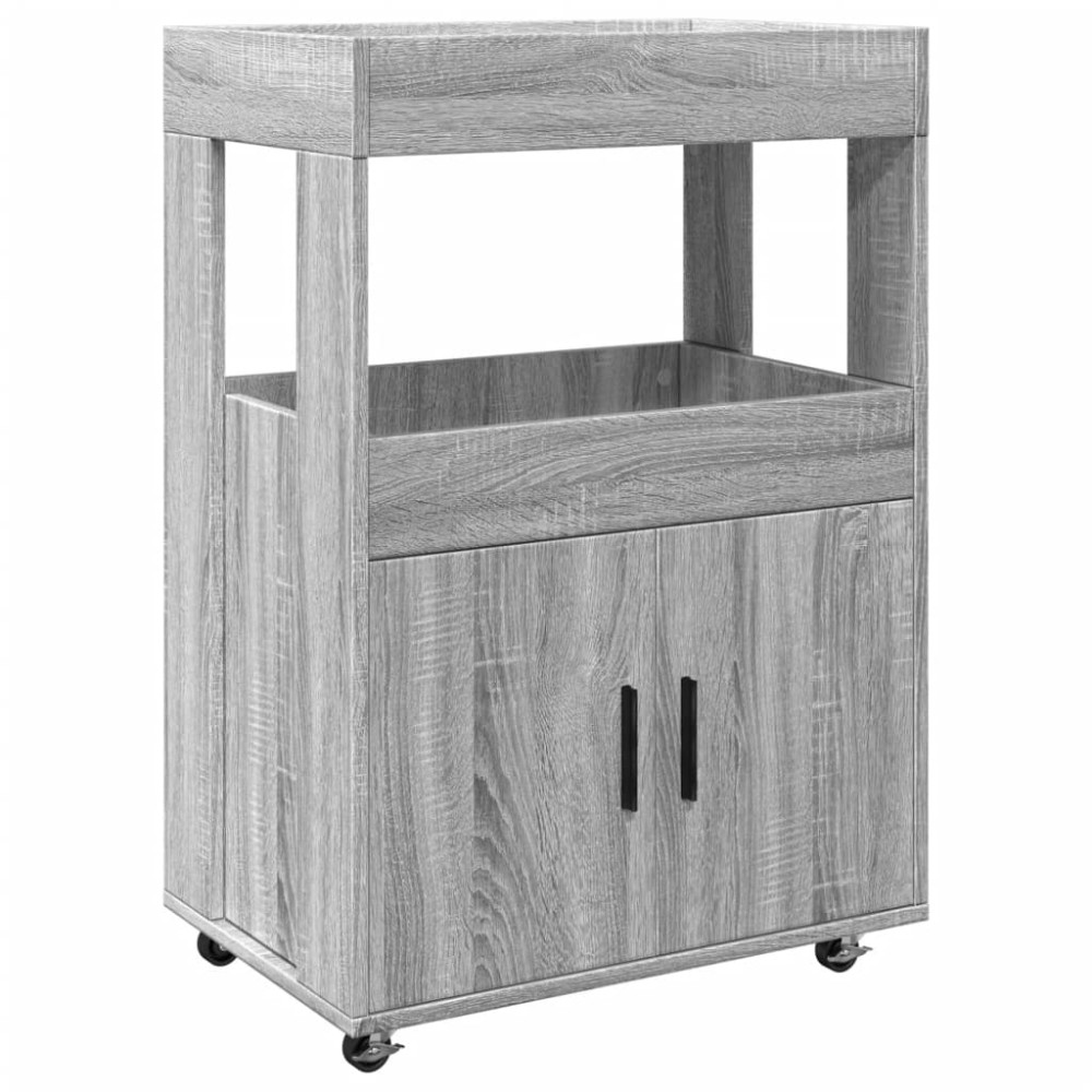 vidaXL Τρόλεϊ Μπαρ Γκρι Sonoma 60x39,5x89 εκ. Επεξ. Ξύλο