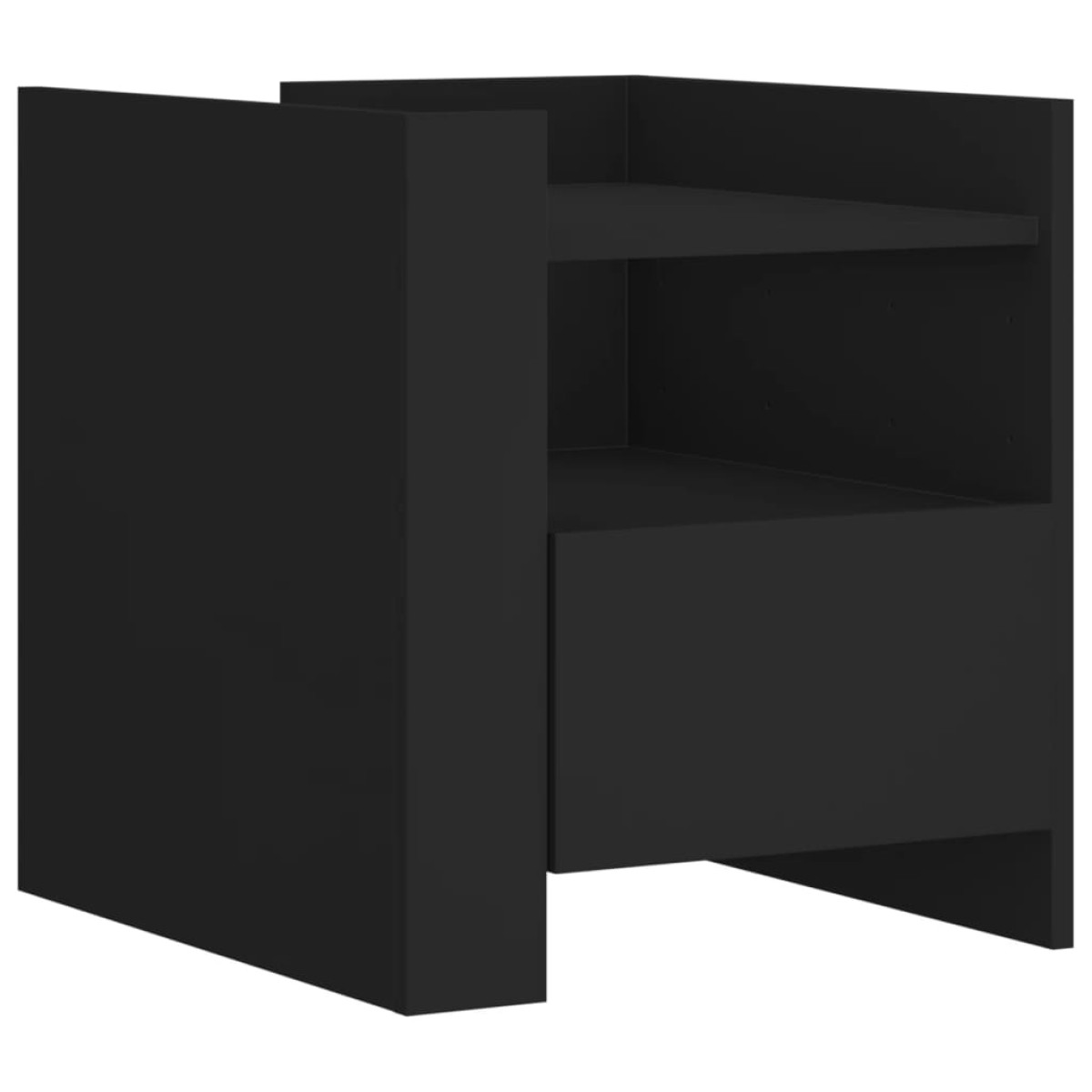 vidaXL Κομοδίνο Μαύρο 45x50x50 εκ. από Επεξεργασμένο Ξύλο