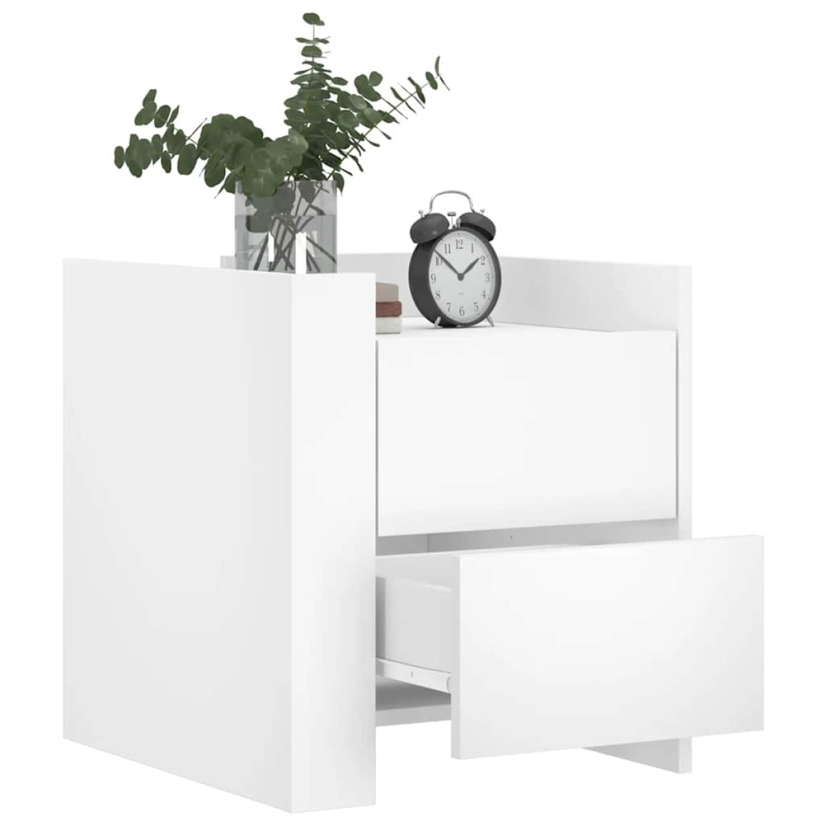 vidaXL Κομοδίνο Λευκό 45x50x50 εκ. από Επεξεργασμένο Ξύλο