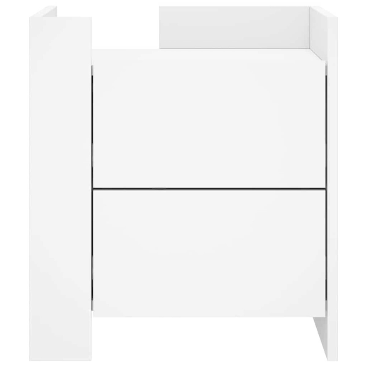 vidaXL Κομοδίνο Λευκό 45x50x50 εκ. από Επεξεργασμένο Ξύλο