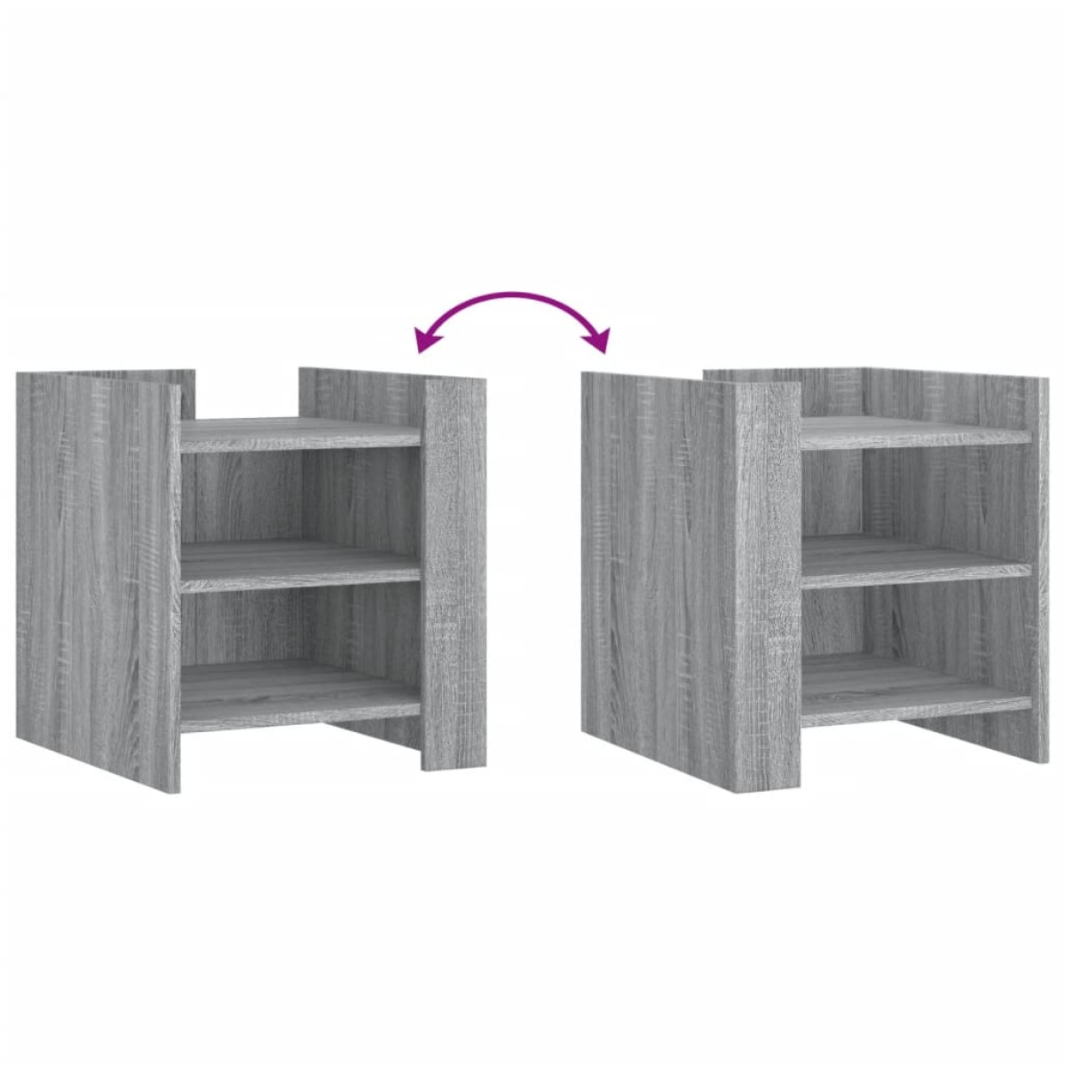 vidaXL Κομοδίνο Sonoma Γκρι 45x50x50 εκ. από Επεξεργασμένο Ξύλο